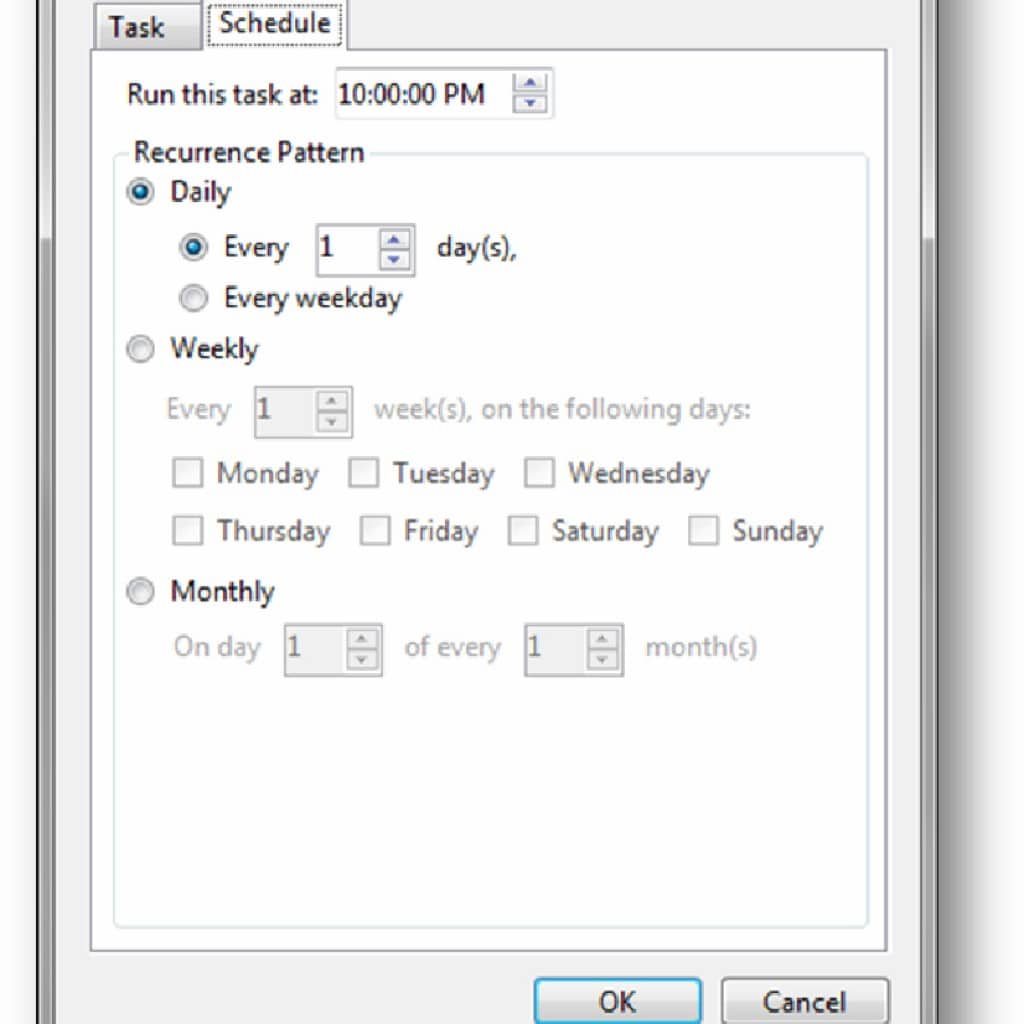 Schedule file erase