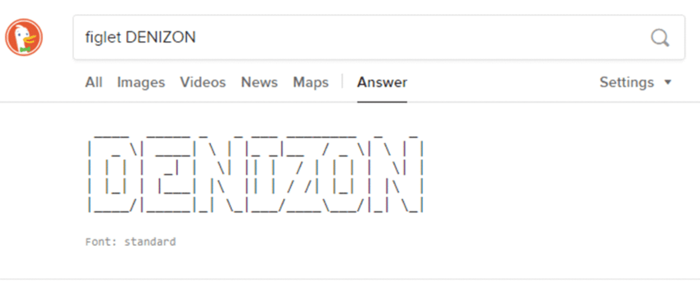 DuckDuckGo figlet text