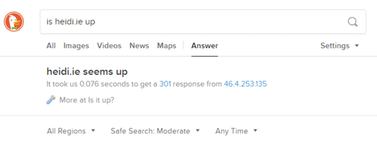 DuckDuckGo Site Status